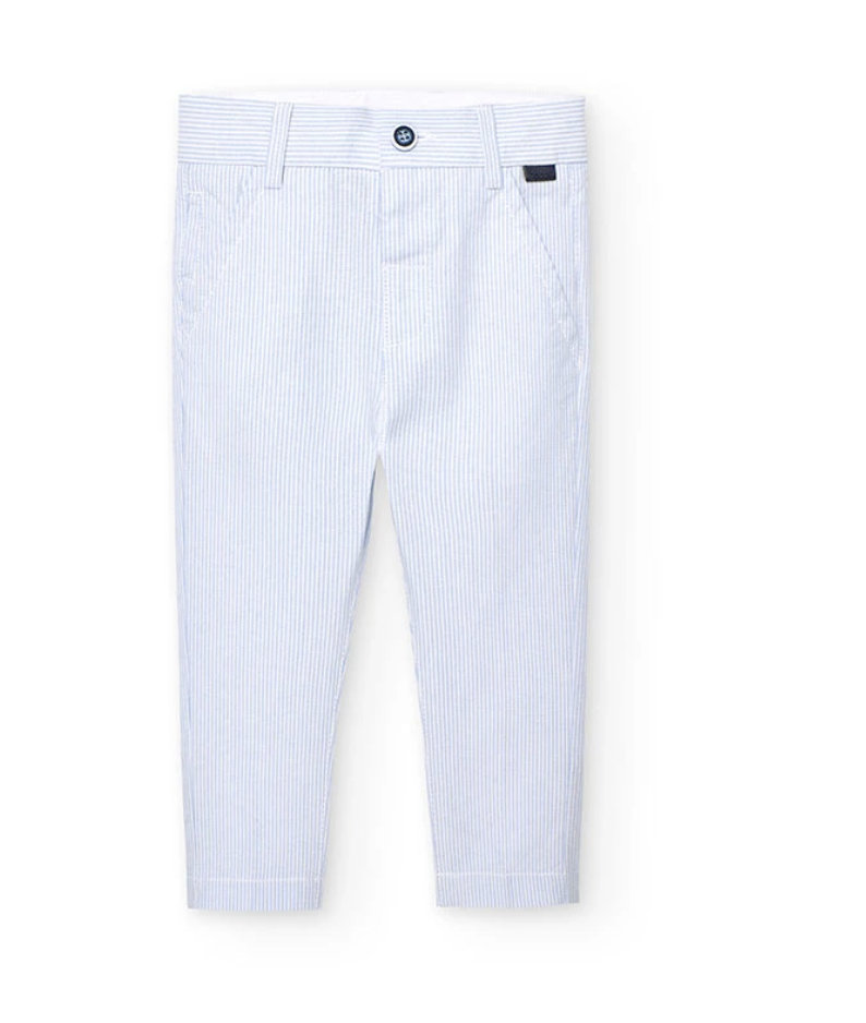 Pantaloni oxford a strisce da neonato