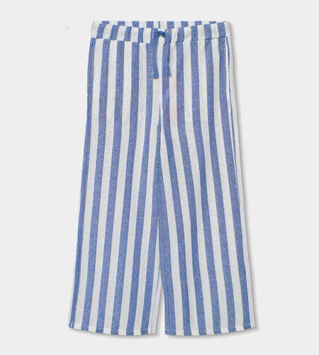 Pantaloni a righe celeste